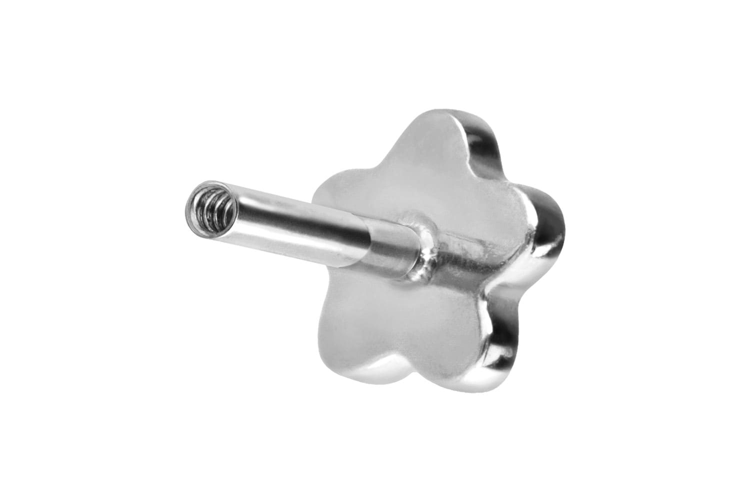 Titan Labret Piercing mit Innengewinde ohne Kugel BLUME